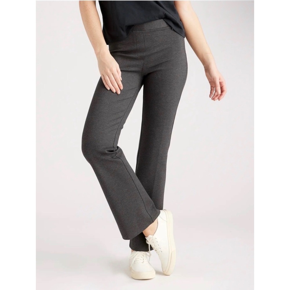 Quince Ultra-Stretch Ponte Bootcut Pants Charcoal Gray Petite Medium